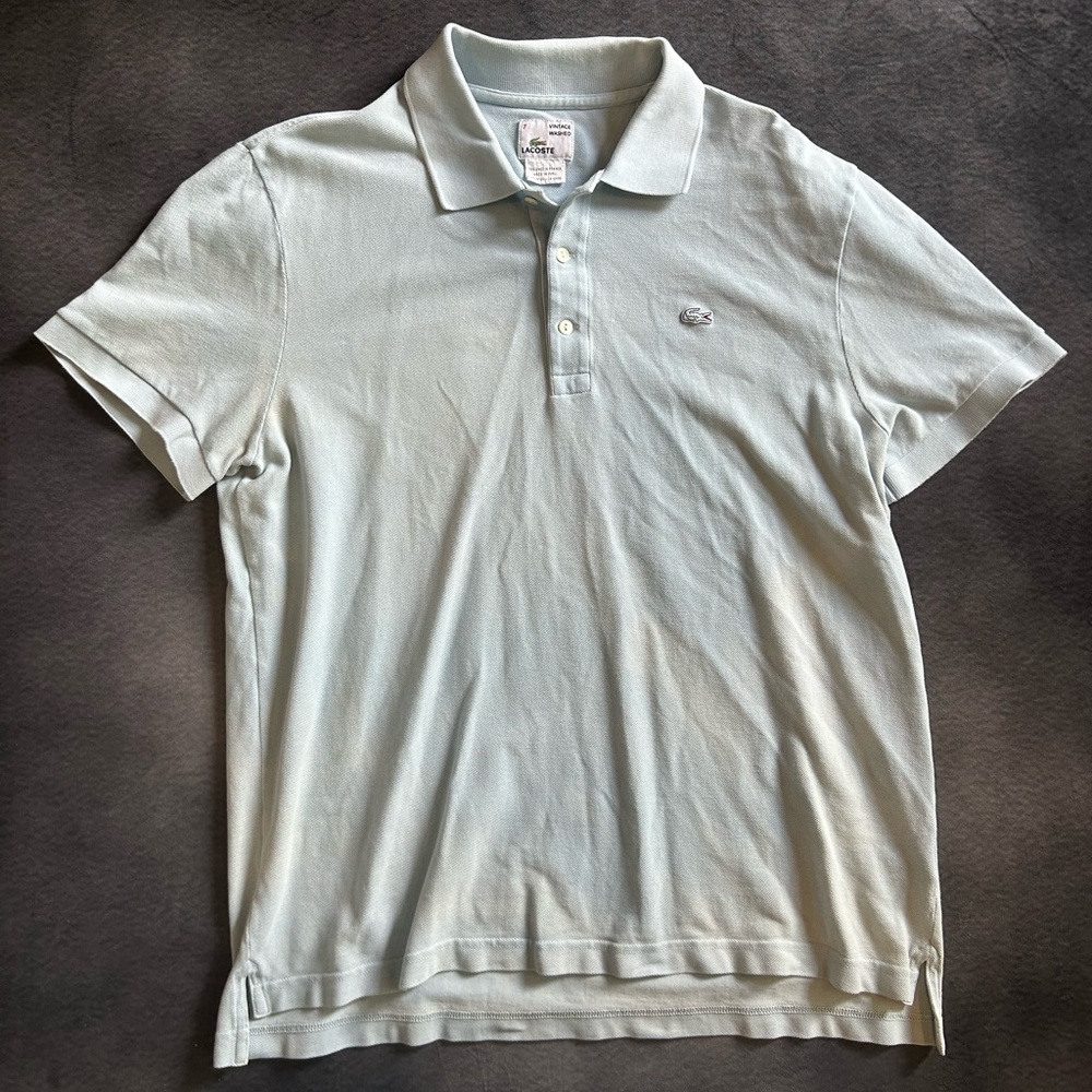 Lacoste Men's Light Blue Vintage Wash Polo Shirt